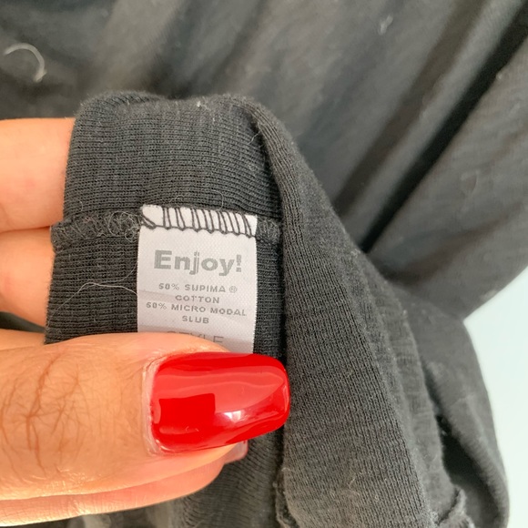 Michale Stars Scoop Neck Top Black One Size - Picture 3 of 4